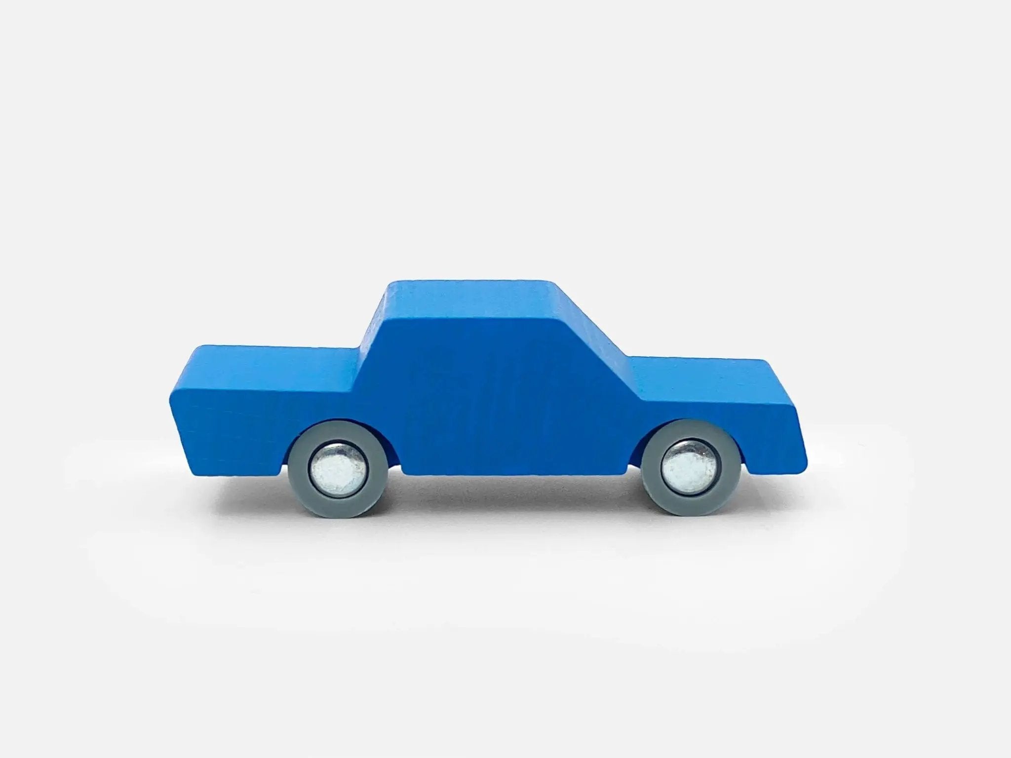 Petite voiture en bois, va - et - vient, bleue - myplayground