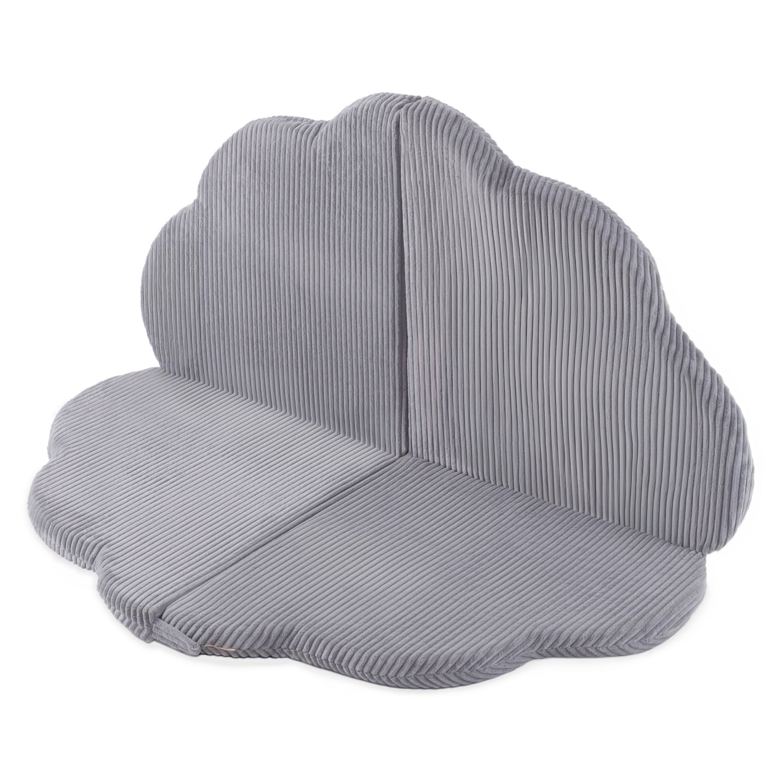 Tapis fleur - 15x115x5 cm, velours côtelé gris moelleux, tapis de jeu - Plush Nest by Misioo