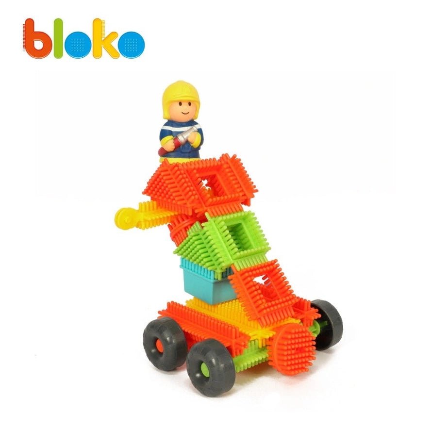 Coffret 100 Bloko + 1 Pompier + Camion - Bloko - myplayground