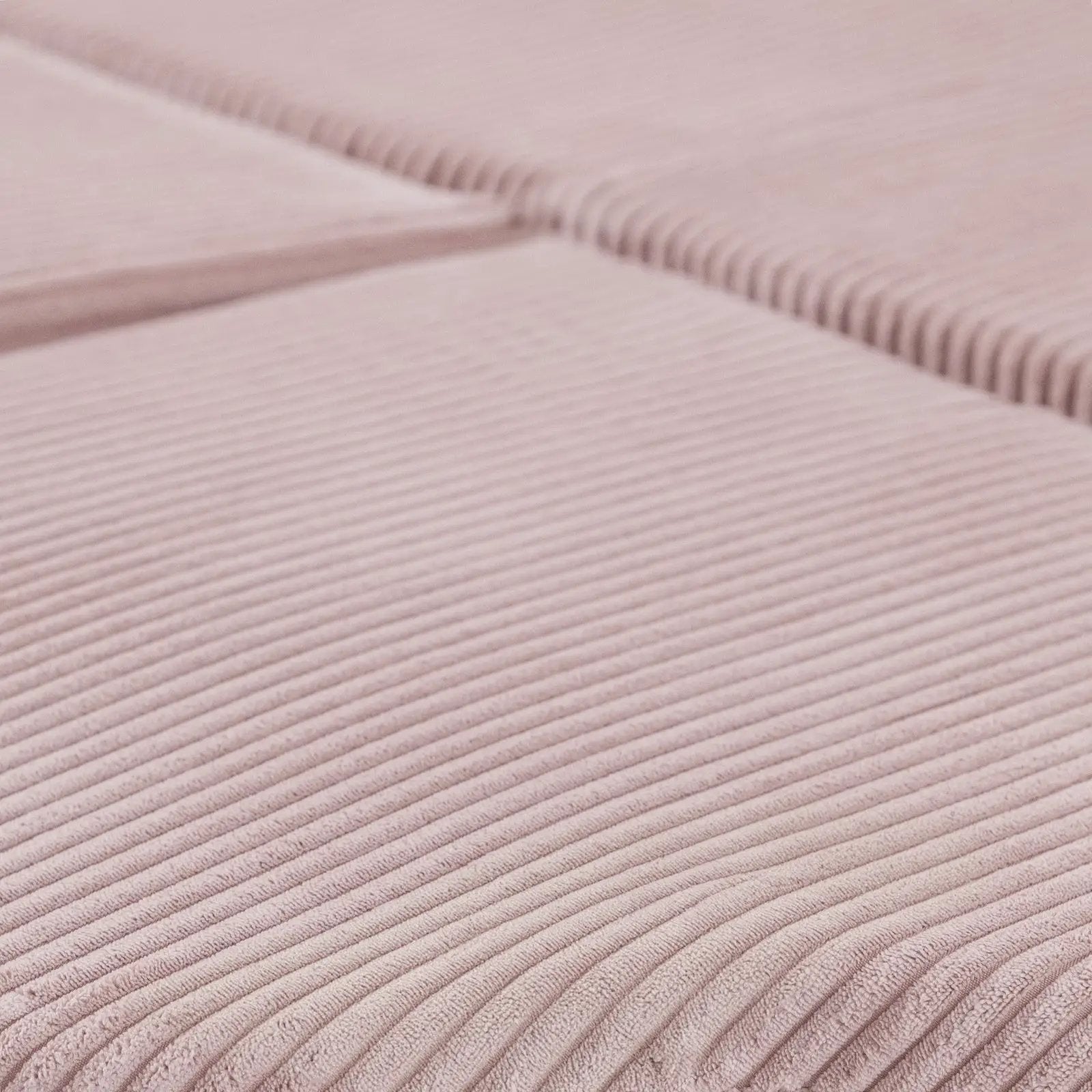 Tapis fleur - 15x115x5 cm, velours côtelé rose clair moelleux, tapis de jeu - Plush Nest by Misioo