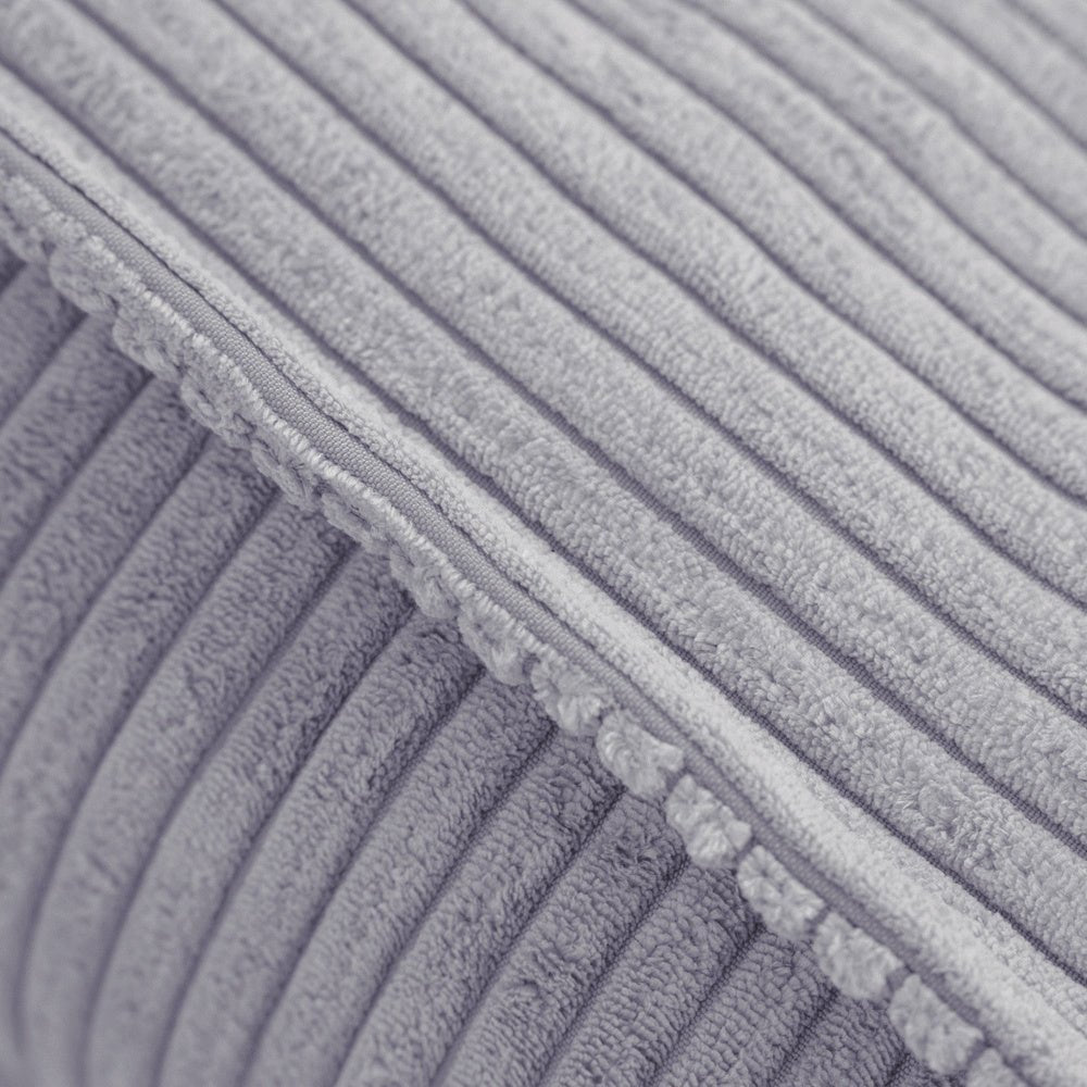 Pouf 60x60 cm - Coussin de sol, velours côtelé gris premium - Plush Nest - myplayground