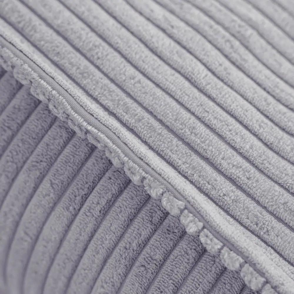 Pouf 60x60 cm - Coussin de sol, velours côtelé gris premium - Plush Nest by Misioo