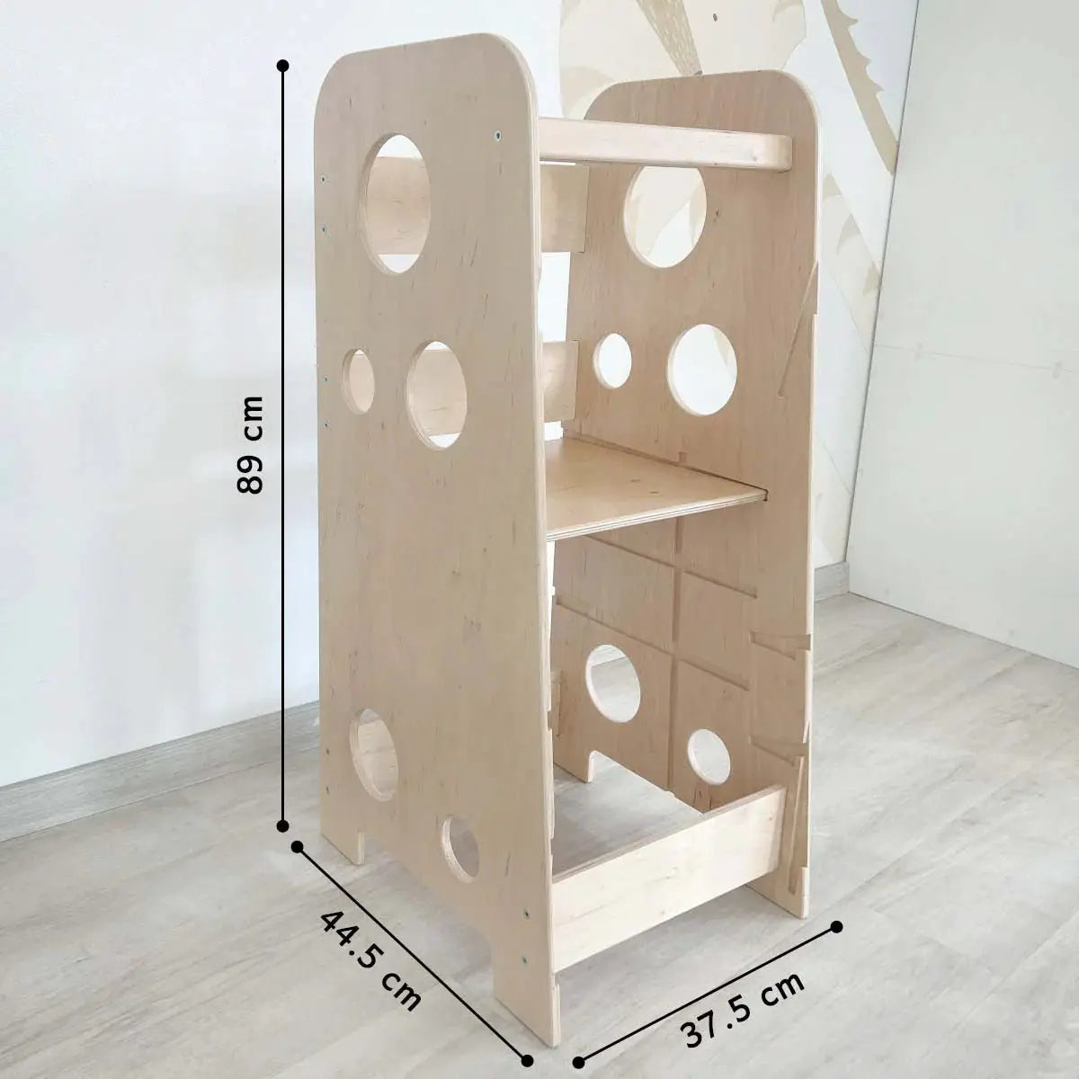 Tour Ajustable d’Apprentissage 3-en-1 XL - Bois Brut (non verni) - 18 à 24 mois - BusyKids by BusyKids