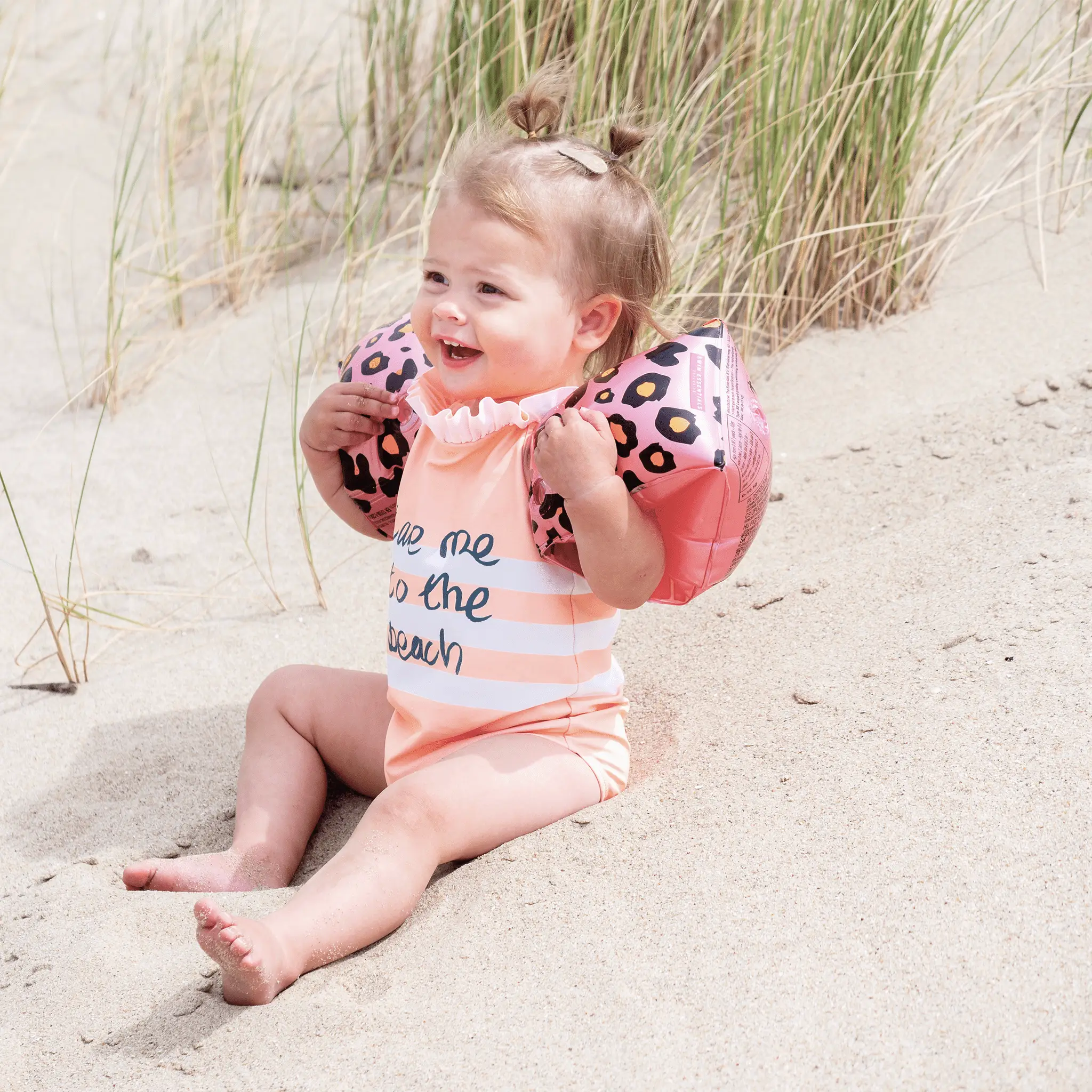 Brassards imprimé léopard - 0 à 2 ans, rose - Swim Essentials by Swim Essentials