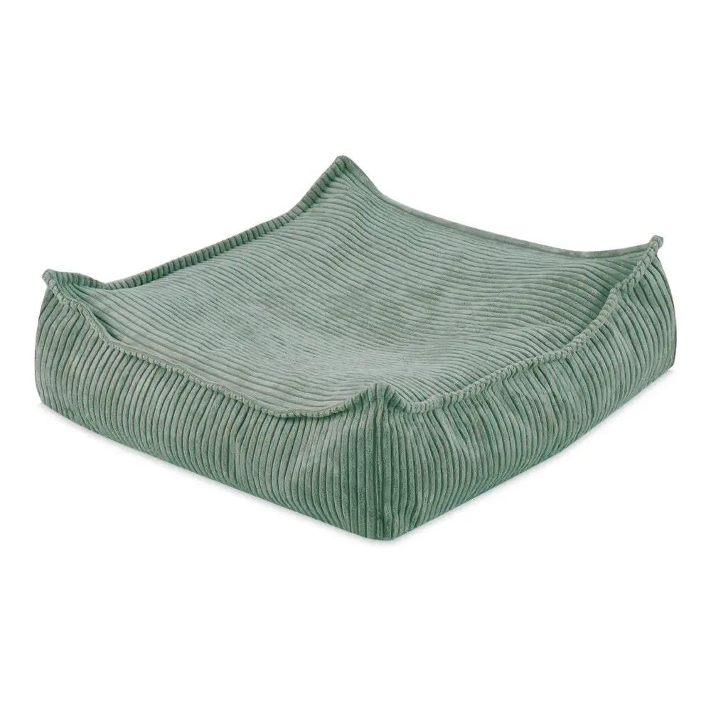 Pouf 60x60 cm - Coussin de sol, velours côtelé vert premium - Plush Nest by Misioo