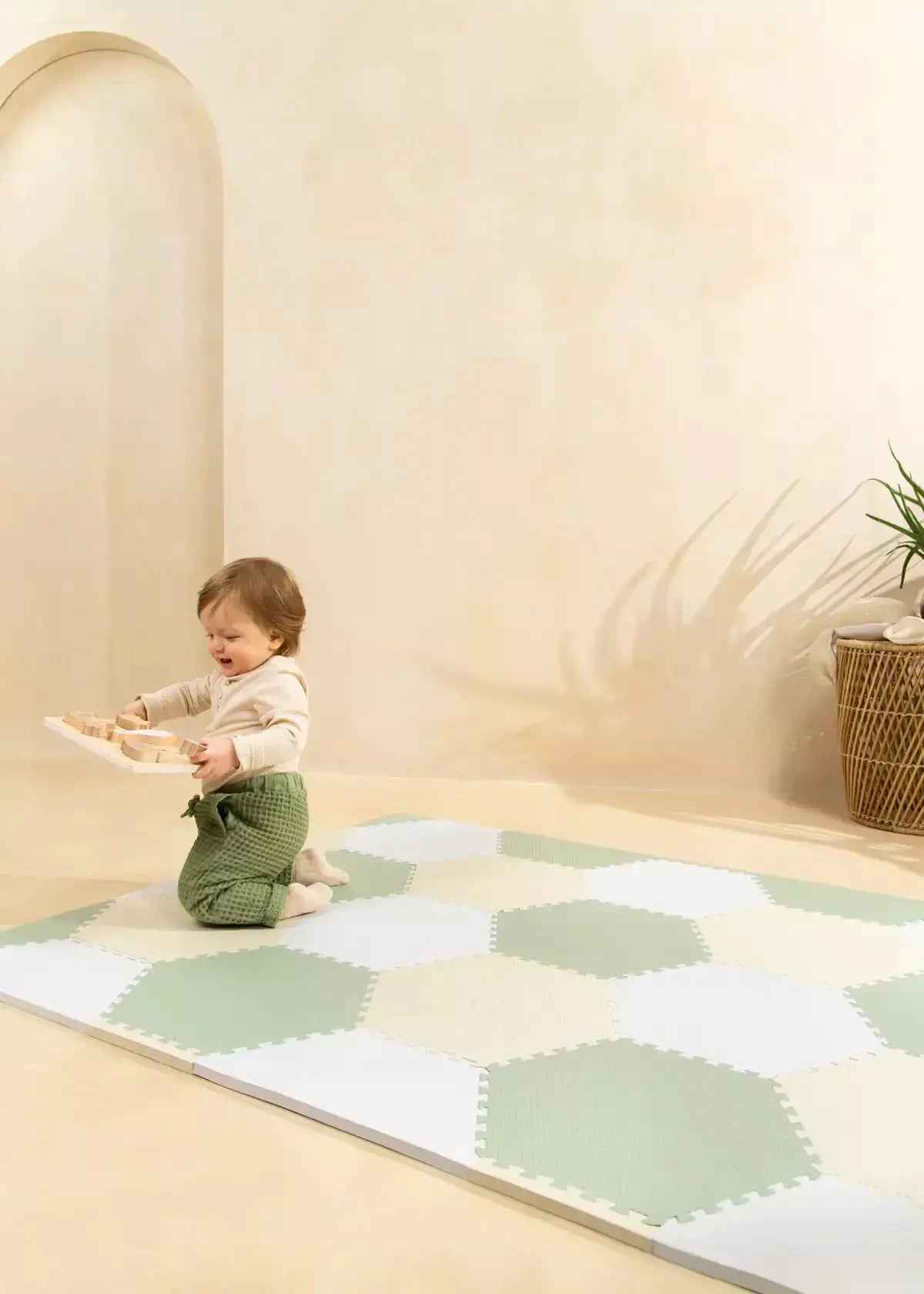 Tapis de jeu hexagonal - Seafoam - Coco Village by Coco Village