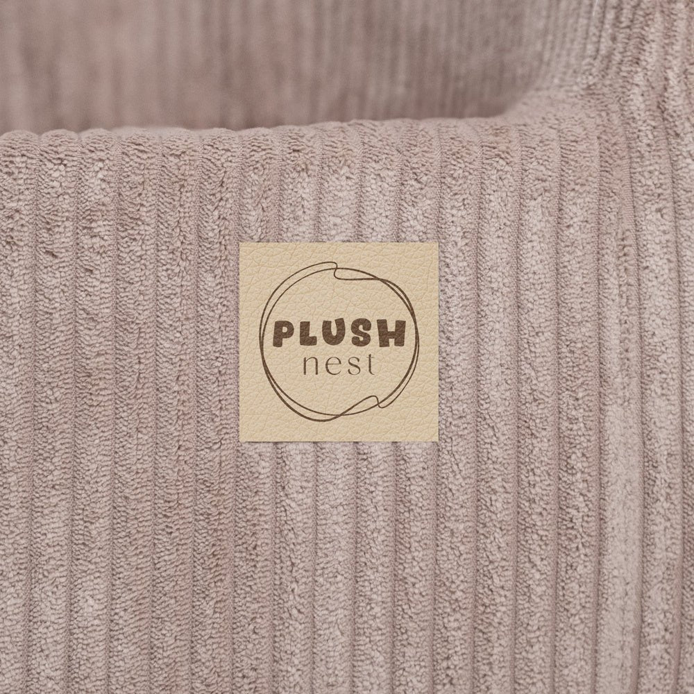 Fauteuil - beige velours côtelé premium, fauteuil enfant - Plush Nest - myplayground