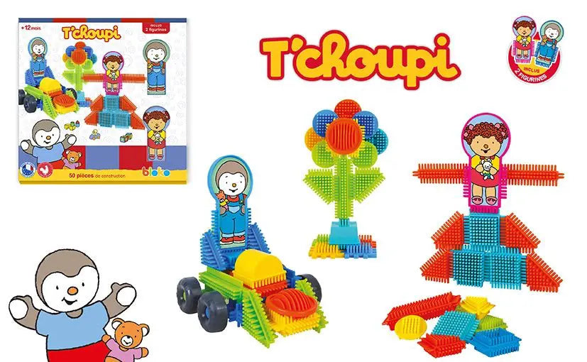 Coffret de 50 Bloko avec 2 figurines T'choupi - Bloko by Bloko