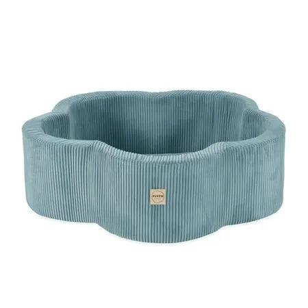 Piscine à balles, 95x30, bleu, velours côtelé premium, Floral Fun Zone - Plush Nest - Misioo by Misioo
