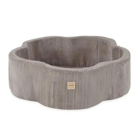 Piscine à balles, 95x30, beige, velours côtelé premium, Floral Fun Zone - Plush Nest- Misioo by Misioo