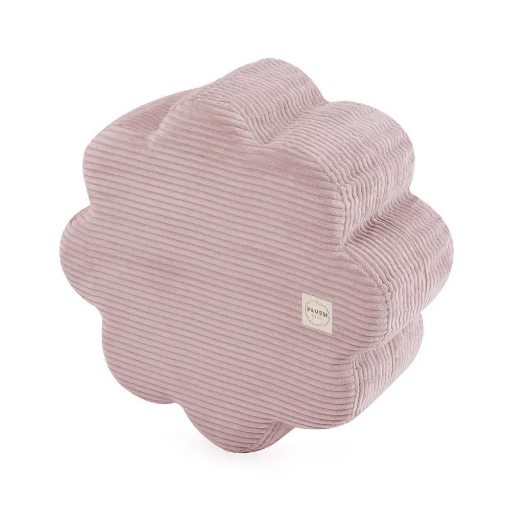 Pouf fleur 54x25 cm - Velours côtelé rose clair premium, forme de fleur - Plush Nest by Misioo