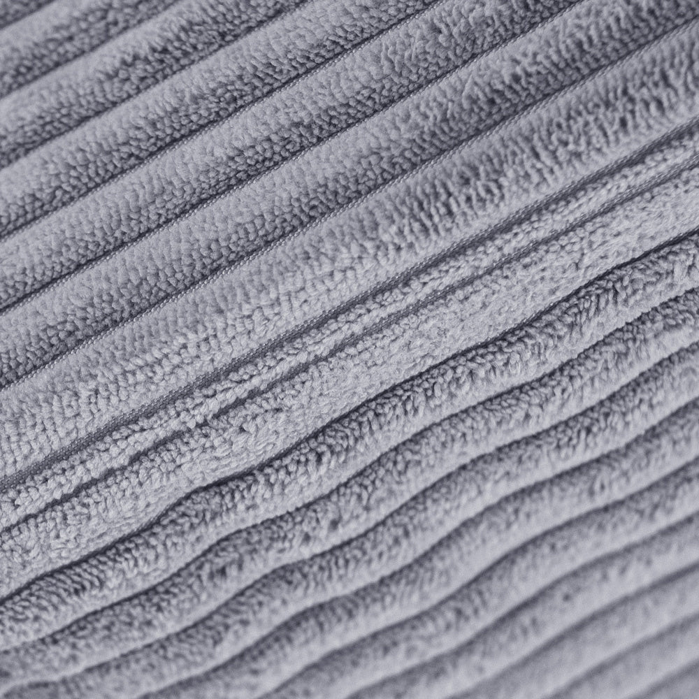 Chaise longue enfant inclinable 145x35x45 cm - velours côtelé gris, confortable – Plush Nest - myplayground