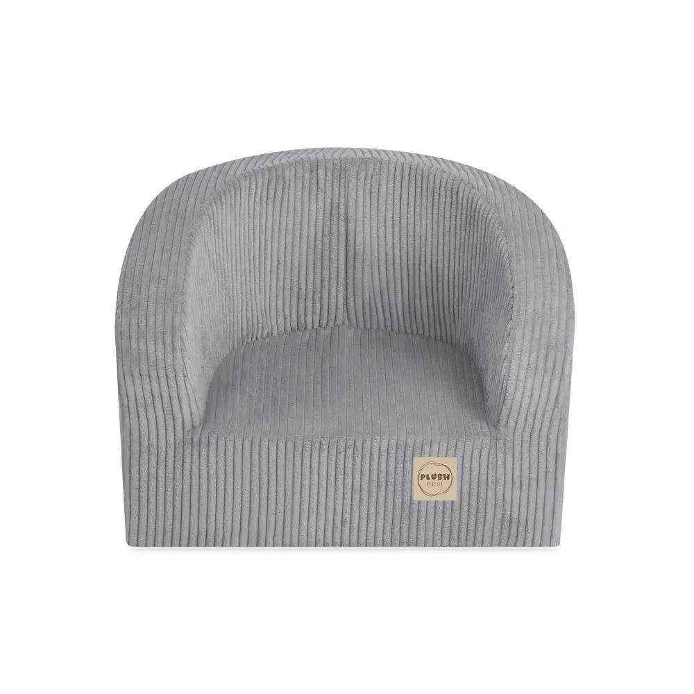 Fauteuil - gris velours côtelé premium, fauteuil enfant - Plush Nest by Misioo