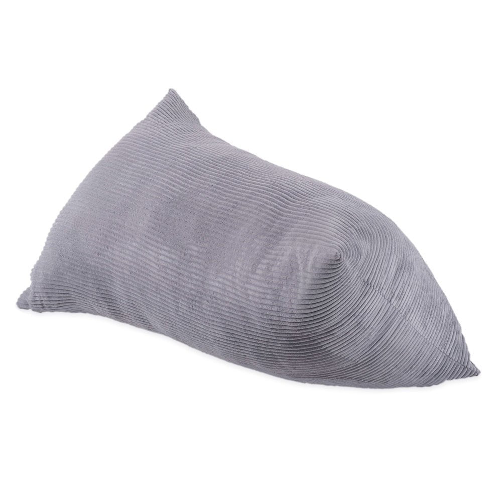 Pouf sac 120x80 cm - pouf en velours côtelé gris premium - Plush Nest - myplayground