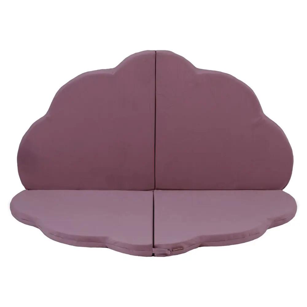 Tapis Fleur - 120x120x5 cm, velours lilas, tapis de jeu - Plush Nest by Misioo