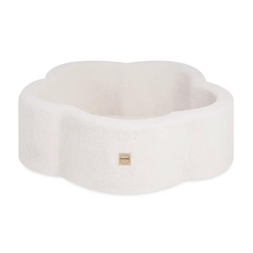 Piscine à balles, 95x30 cm, agneau crème, Floral Fun Zone (+ 200 boules or, perle, perle rose clair) - Plush nest - Misioo by Misioo