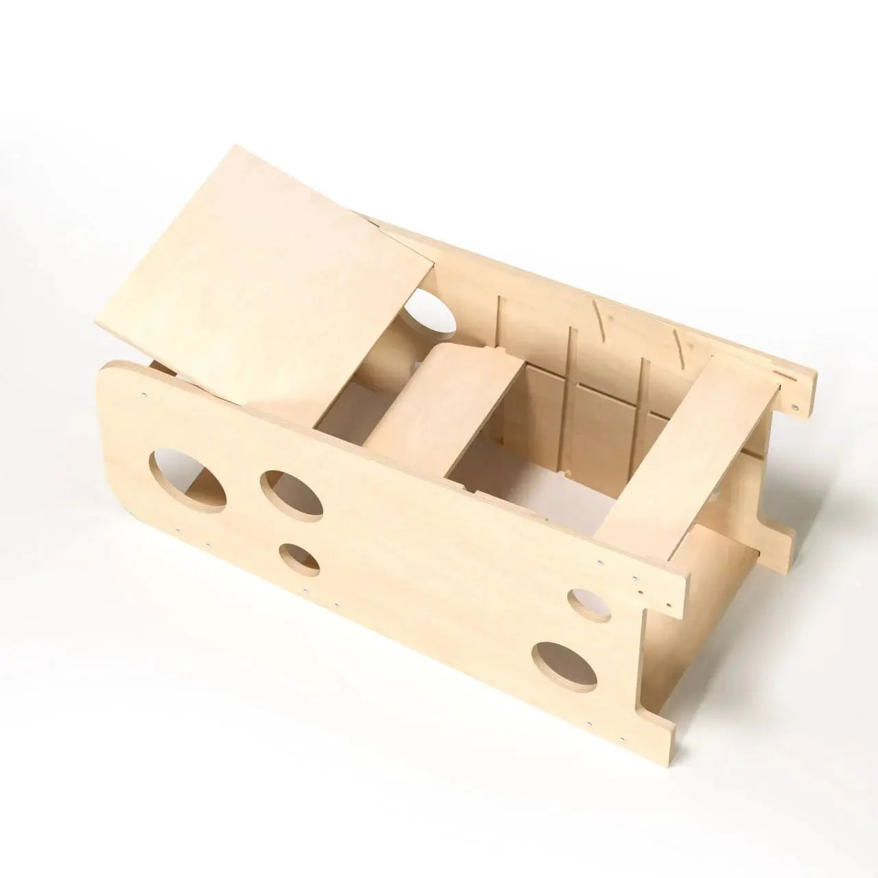Tour Ajustable d’Apprentissage 3-en-1 XL - Bois Brut (non verni) - 18 à 24 mois - BusyKids by BusyKids