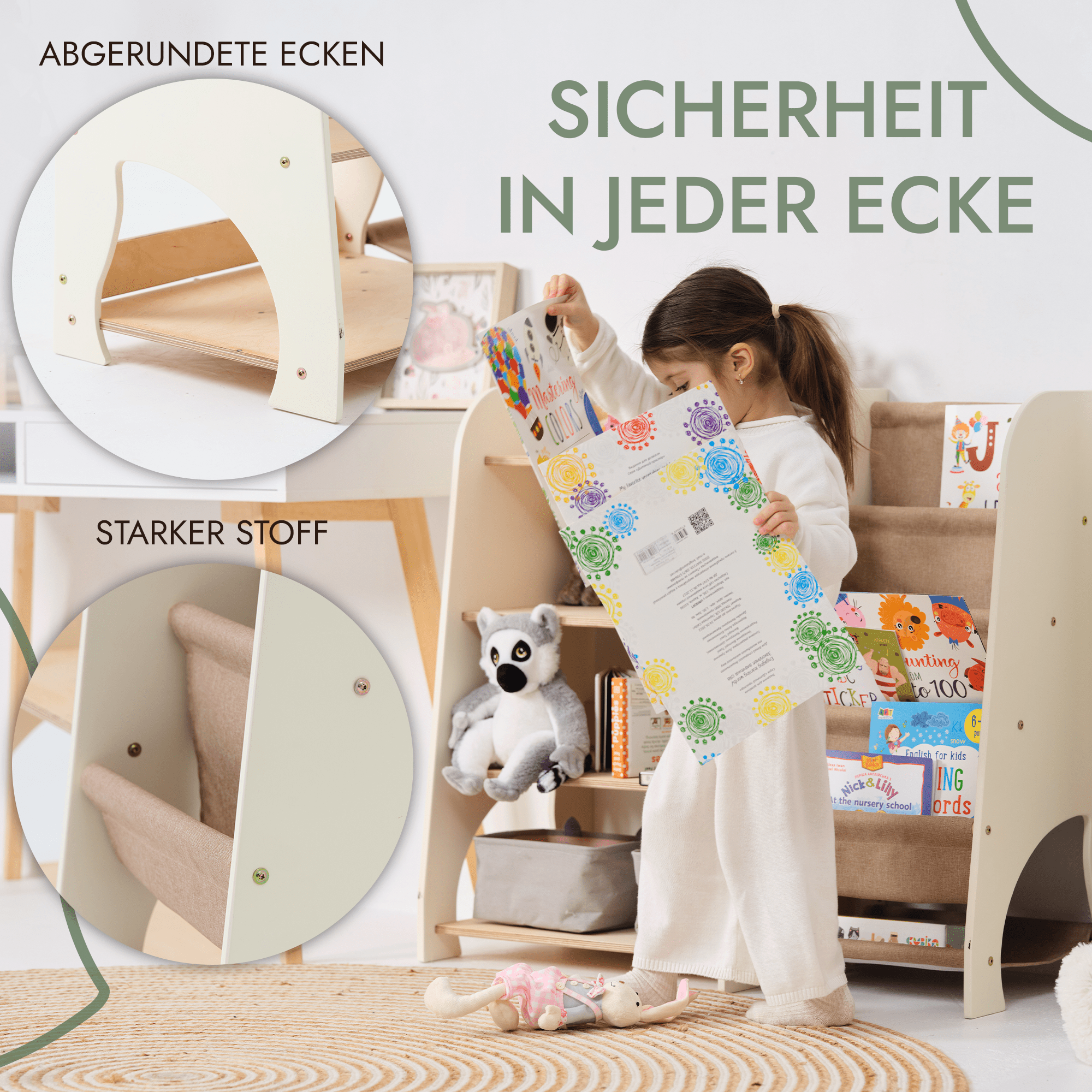 2 in 1 Montessori Book and Toy Shelf for Kids Fosters Independence and Organization by Goodevas
