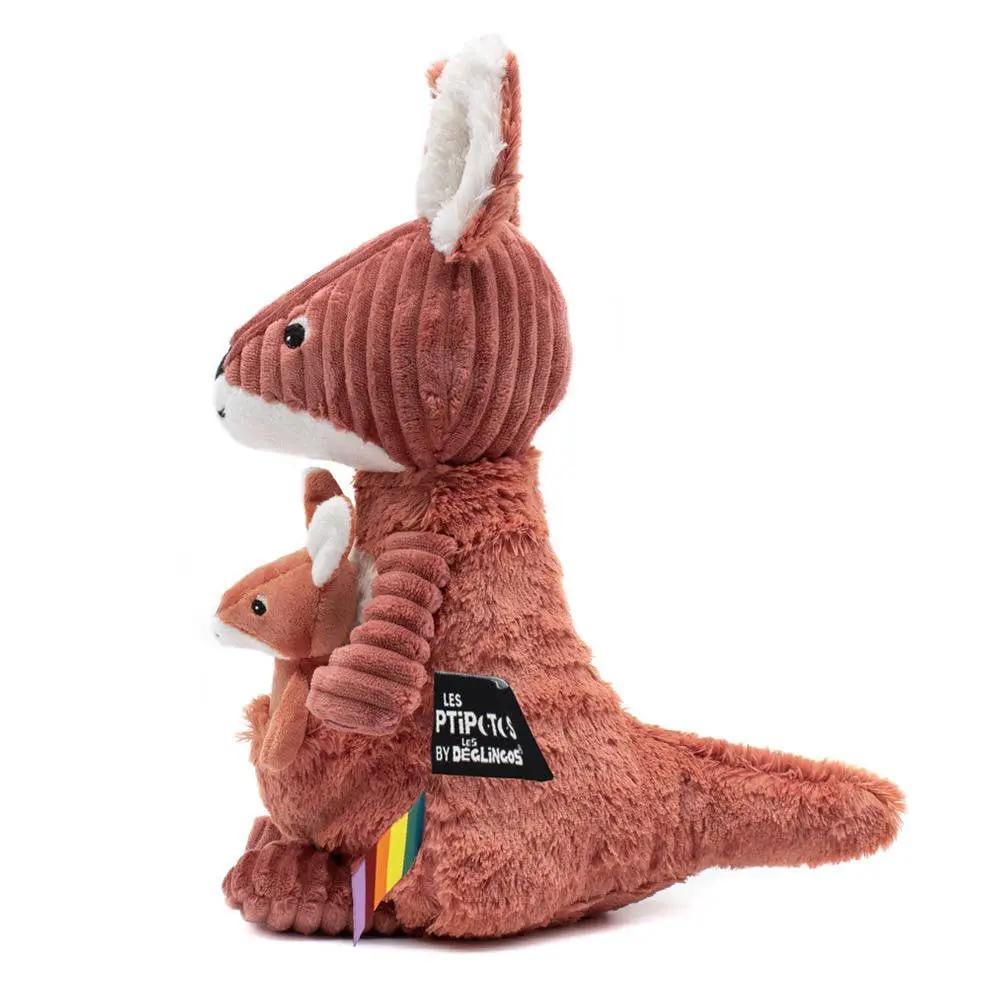 Peluche Les Ptipotos - Kangaroo Mum&Baby Terracotta - Les Déglingos, France by Les Déglingos, France