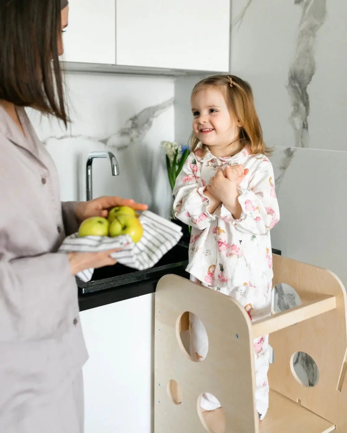 Tour Ajustable d’Apprentissage 3-en-1 XL - Bois Brut (non verni) - 18 à 24 mois - BusyKids by BusyKids