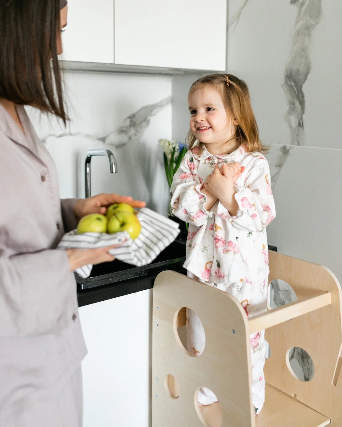 Tour Ajustable d’Apprentissage 3 - en - 1 XL - Bois Brut (non verni) - 18 à 24 mois - BusyKids - myplayground