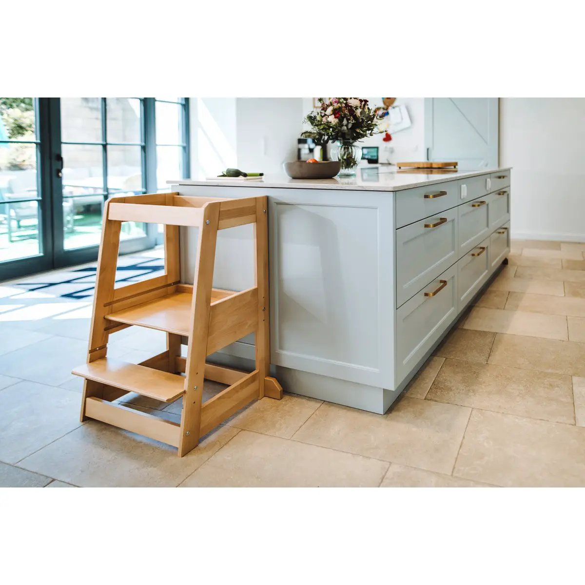 tiSsi® siblings / twin learning tower FELIX, growing with the child, solid beech NATURAL by tiSsi ® Familie beginnt mit uns™