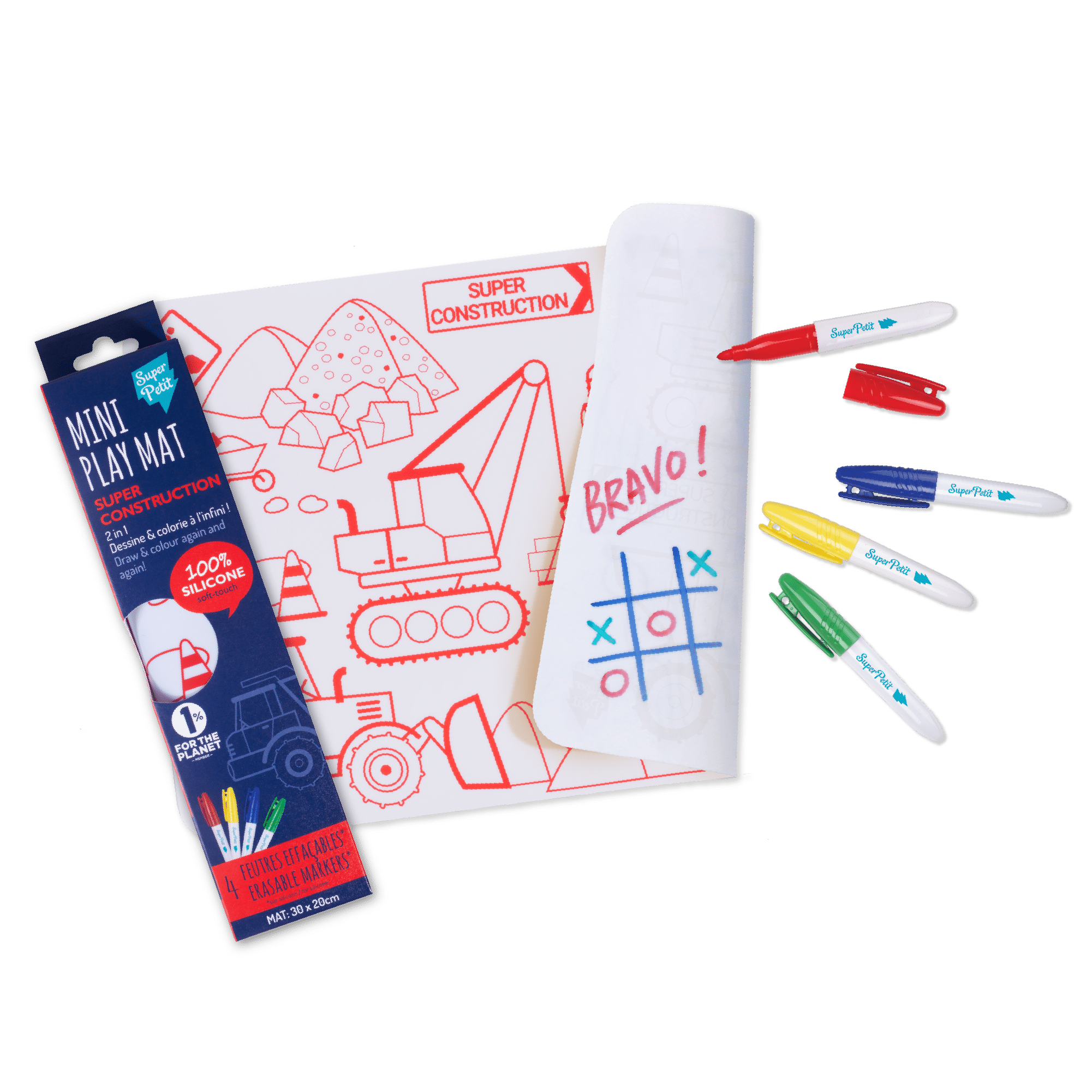 Coloriage éducatif: Mini Playmat 2en1: SUPER CONSTRUCTION by SuperPetit