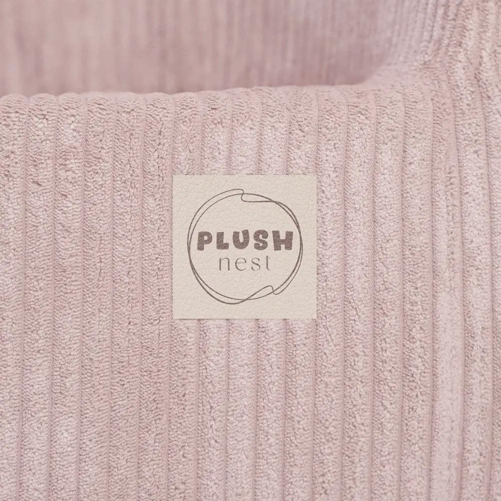 Fauteuil - rose clair, velours côtelé premium, fauteuil enfant - Plush Nest by Misioo