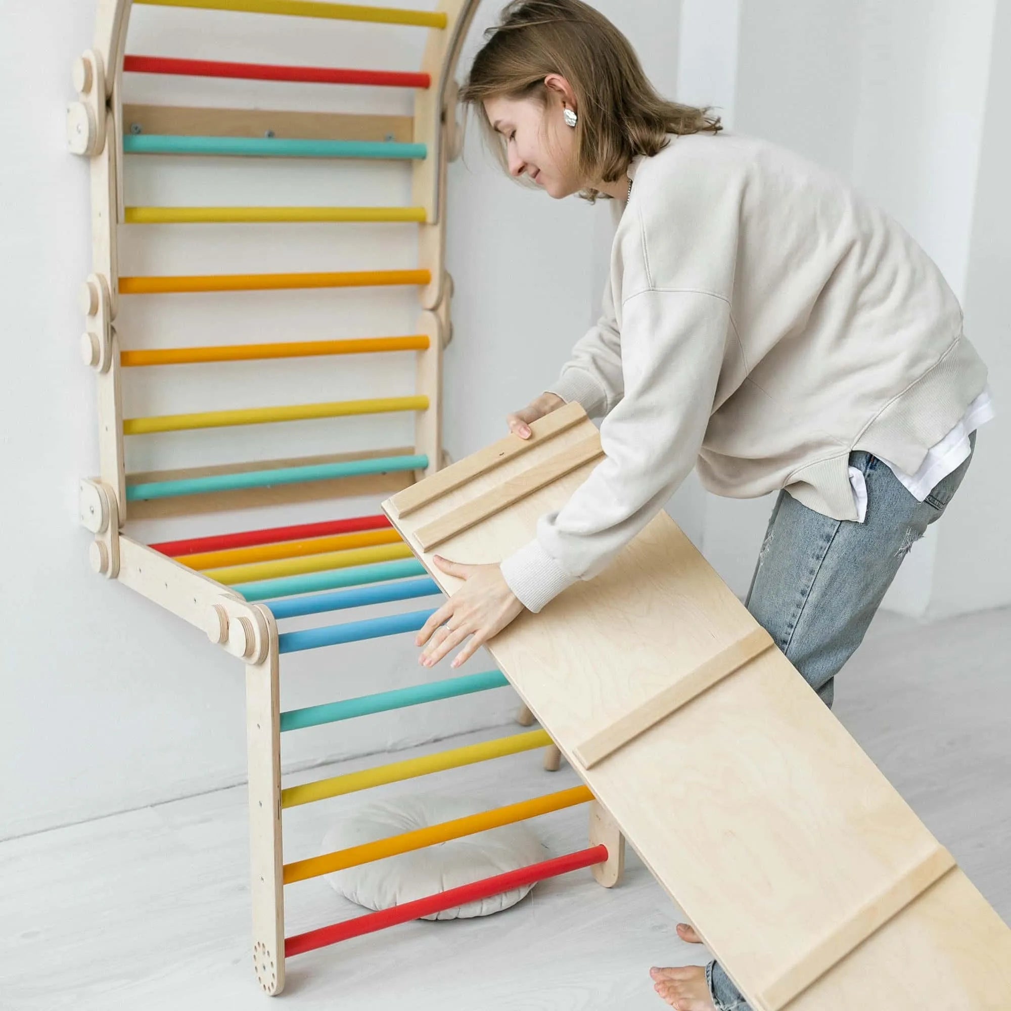 Fixations Murales pour l'ensemble d’escalade - bois naturel, 18 à 24 mois - BusyKids - myplayground