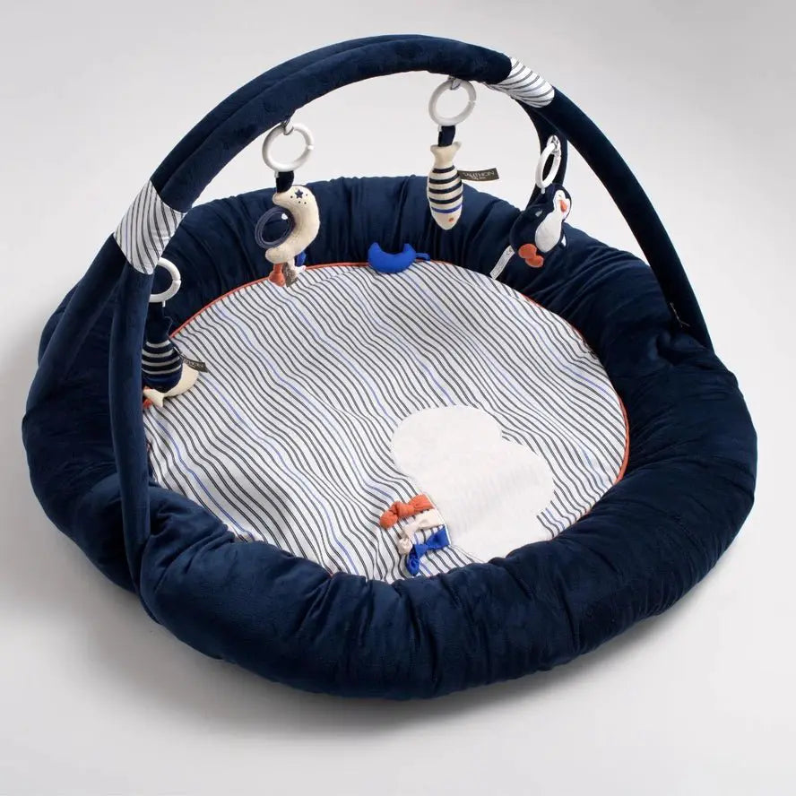 Tapis d'Éveil Marinière - Velours Bleu Baby Sailor - Sauthon by Sauthon