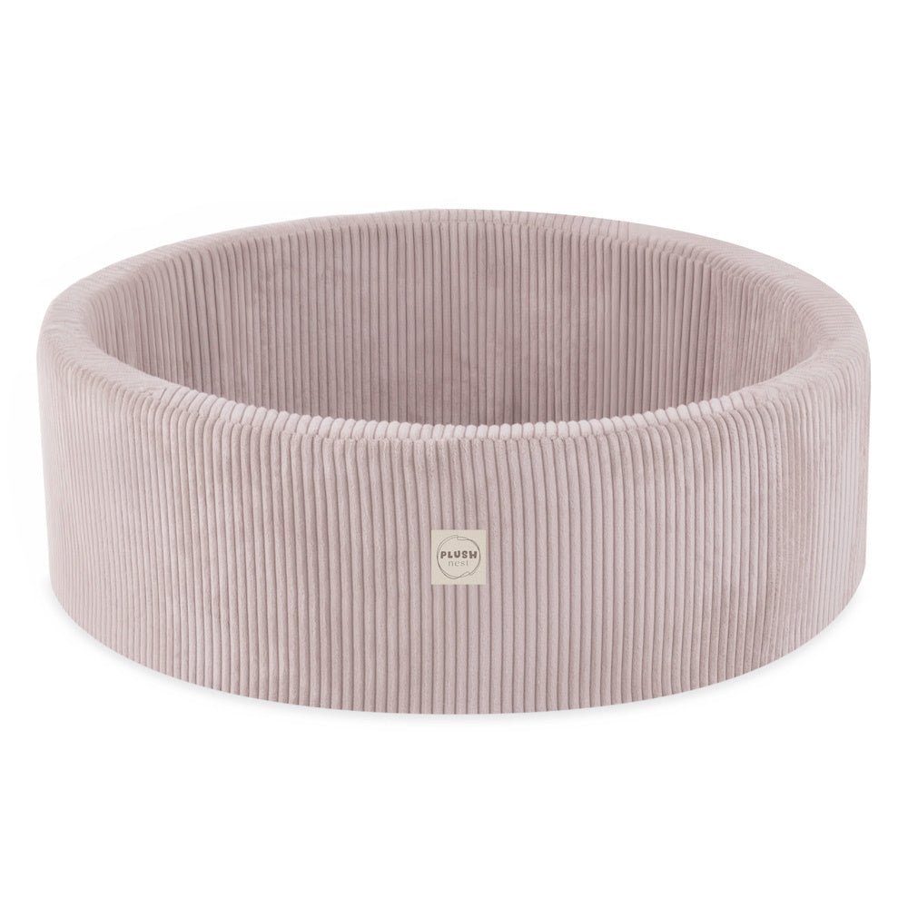 Terrain de jeu Dry pool + marche - Velours côtelé rose clair premium, (+200 balles : perle, or, perle rose clair) – Plush Nest - myplayground
