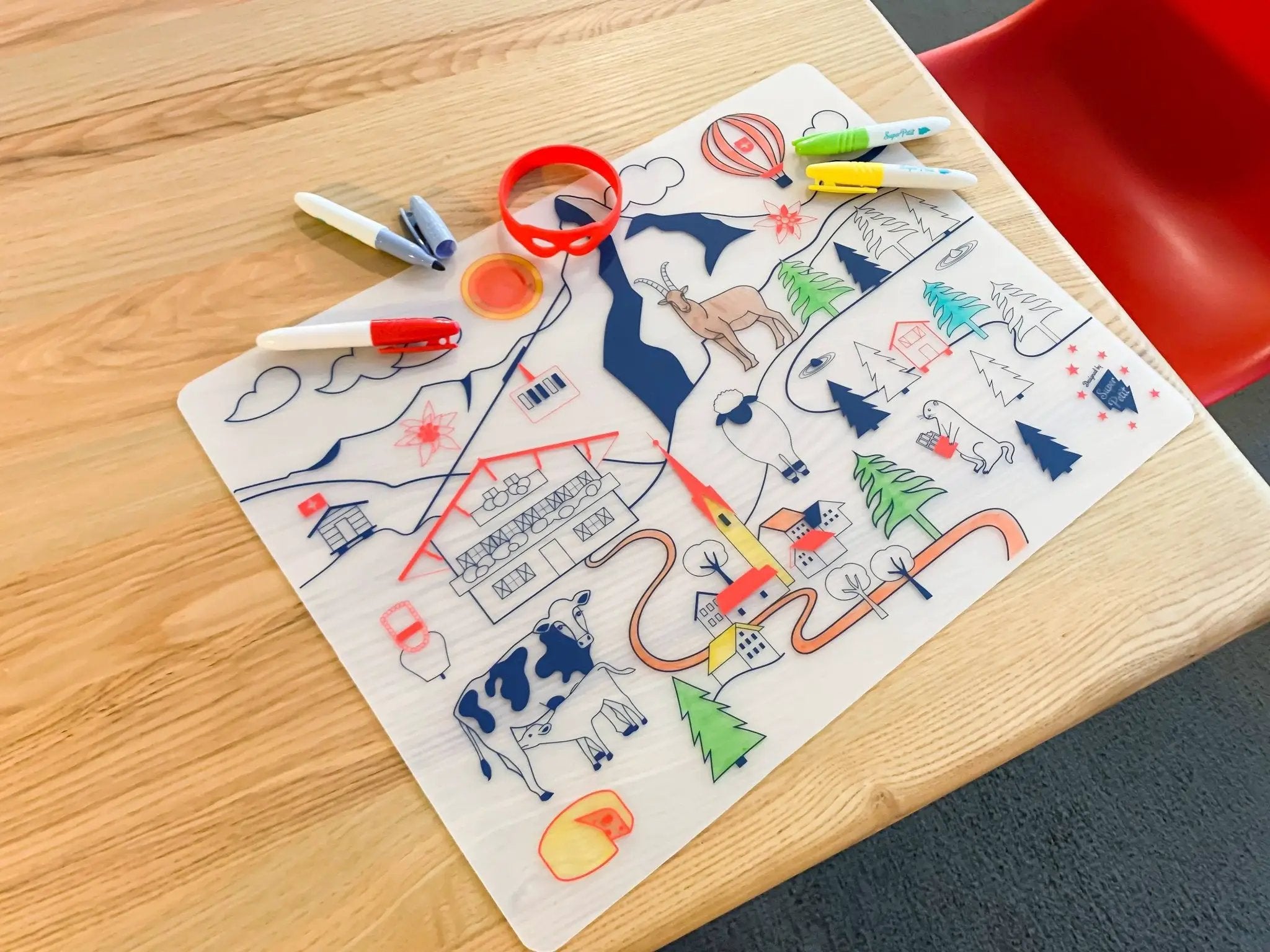 Jeu éducatif: Set de table en silicone MONTAGNE Réutilisable by SuperPetit