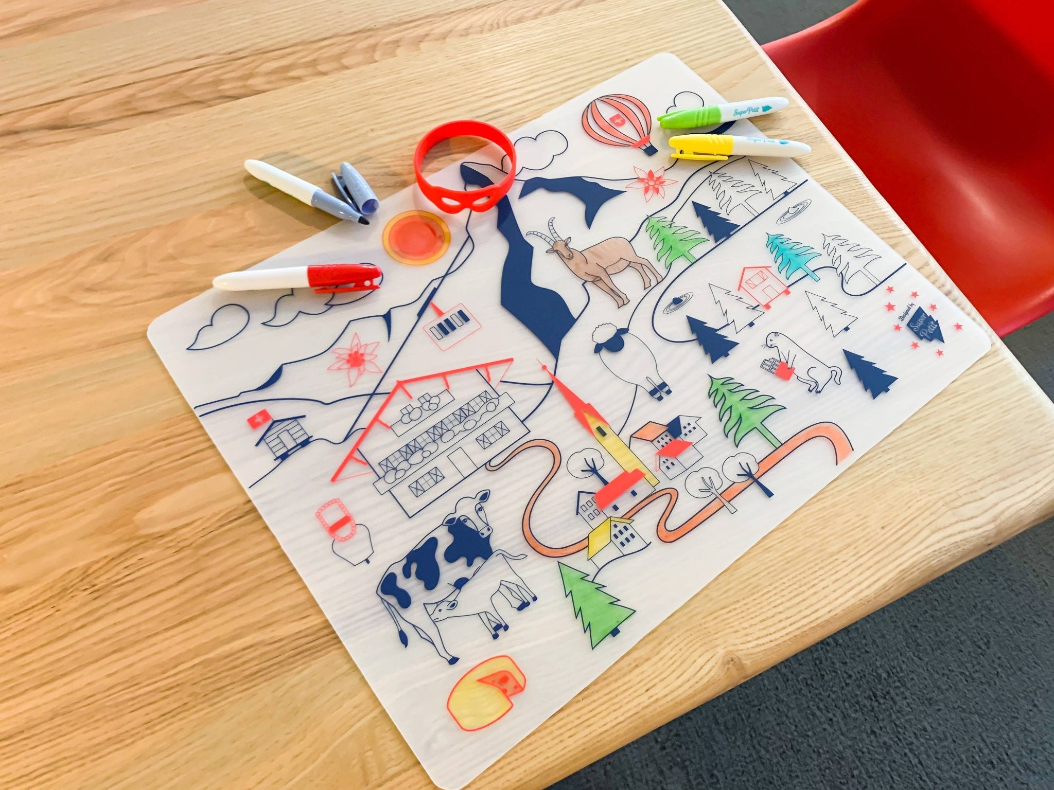 Jeu éducatif: Set de table en silicone MONTAGNE Réutilisable - myplayground