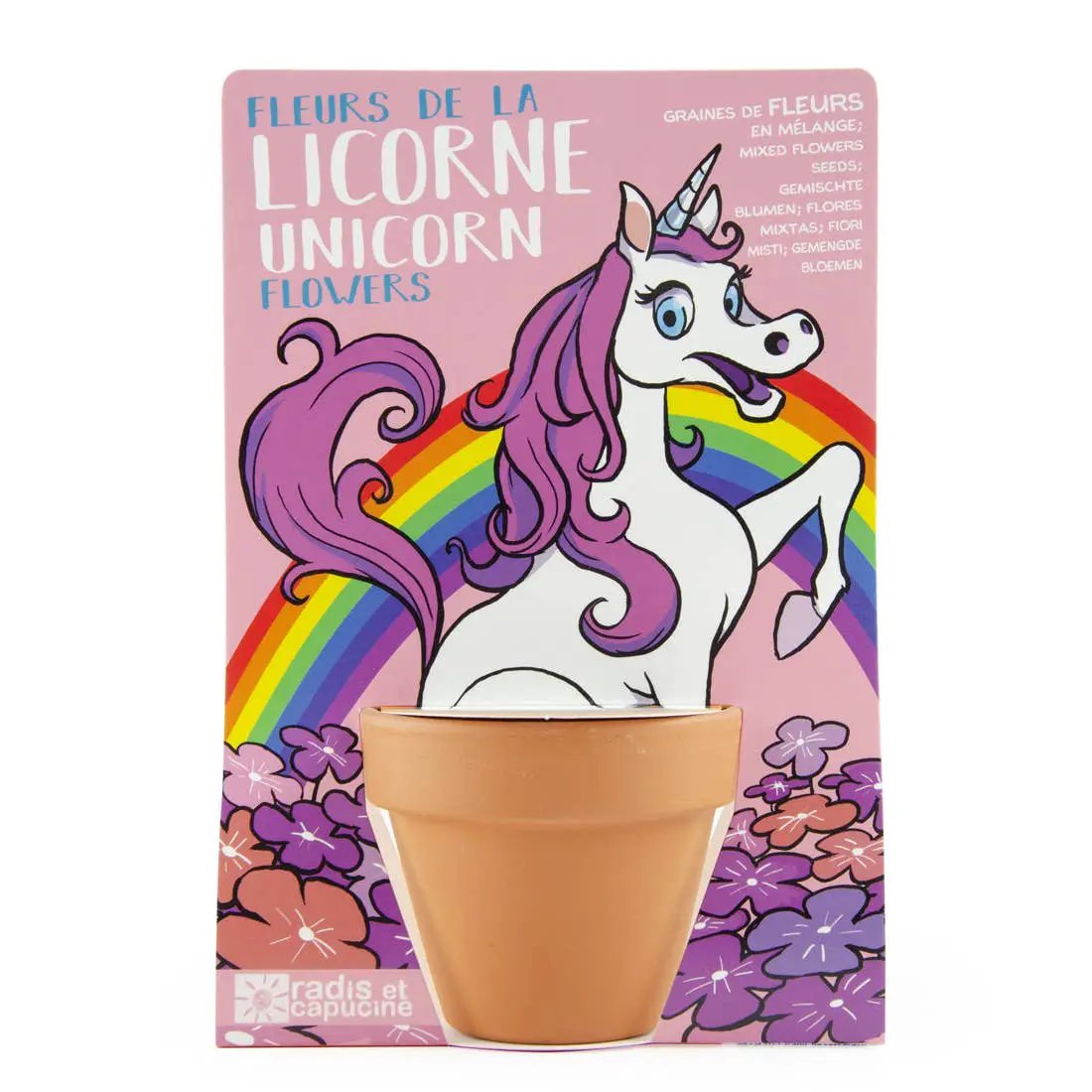 Carte nature Licorne - Mélange de fleurs - Kit créatif de jardinage Enfant by Radis Et Capucine