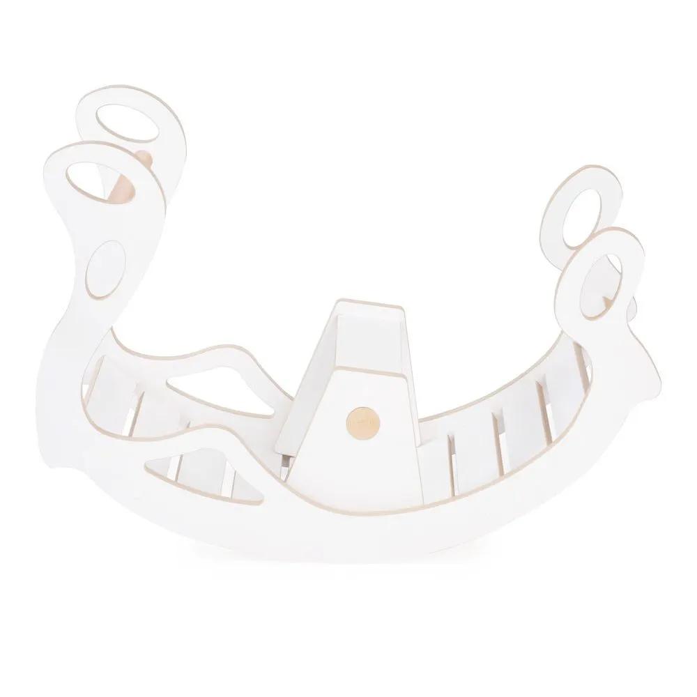 Bascule avec banc pour enfants - Bois blanc, bascule en bois, jouet à bascule - Plush Nest by Misioo