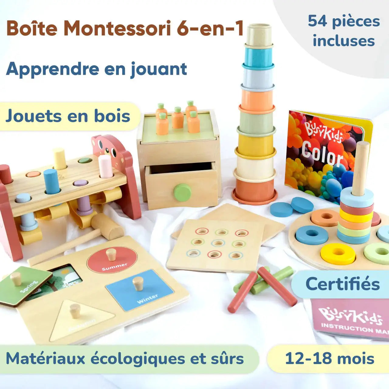 Coffret de Jeu Montessori pour enfant - 12 à 18 mois - BusyKids by BusyKids