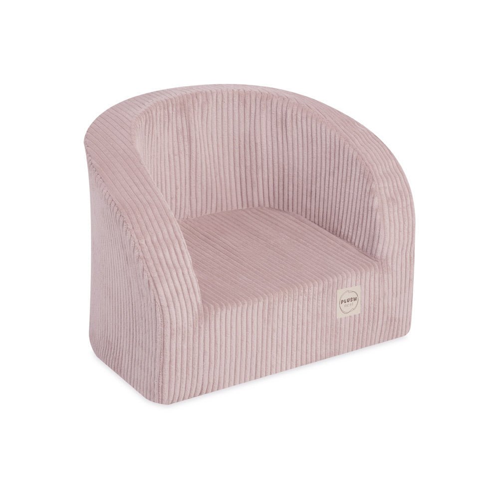 Fauteuil - rose clair, velours côtelé premium, fauteuil enfant - Plush Nest - myplayground