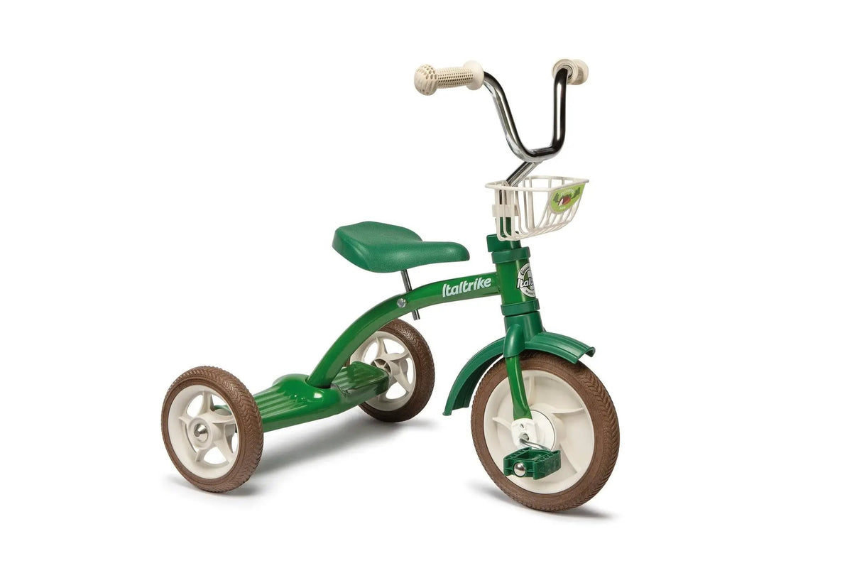 Tricycle Super Lucy Primavera Vert Italtrike Pour Enfants 2 À 5 Ans Châssis Métal Robuste Guidon Chromé by Italtrike
