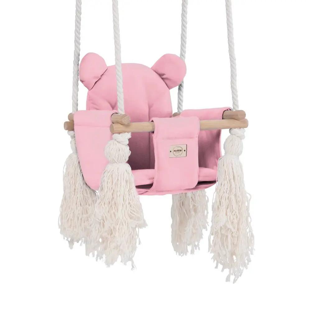 Balançoire Ourson - Velours rose - Plush Nest by Misioo