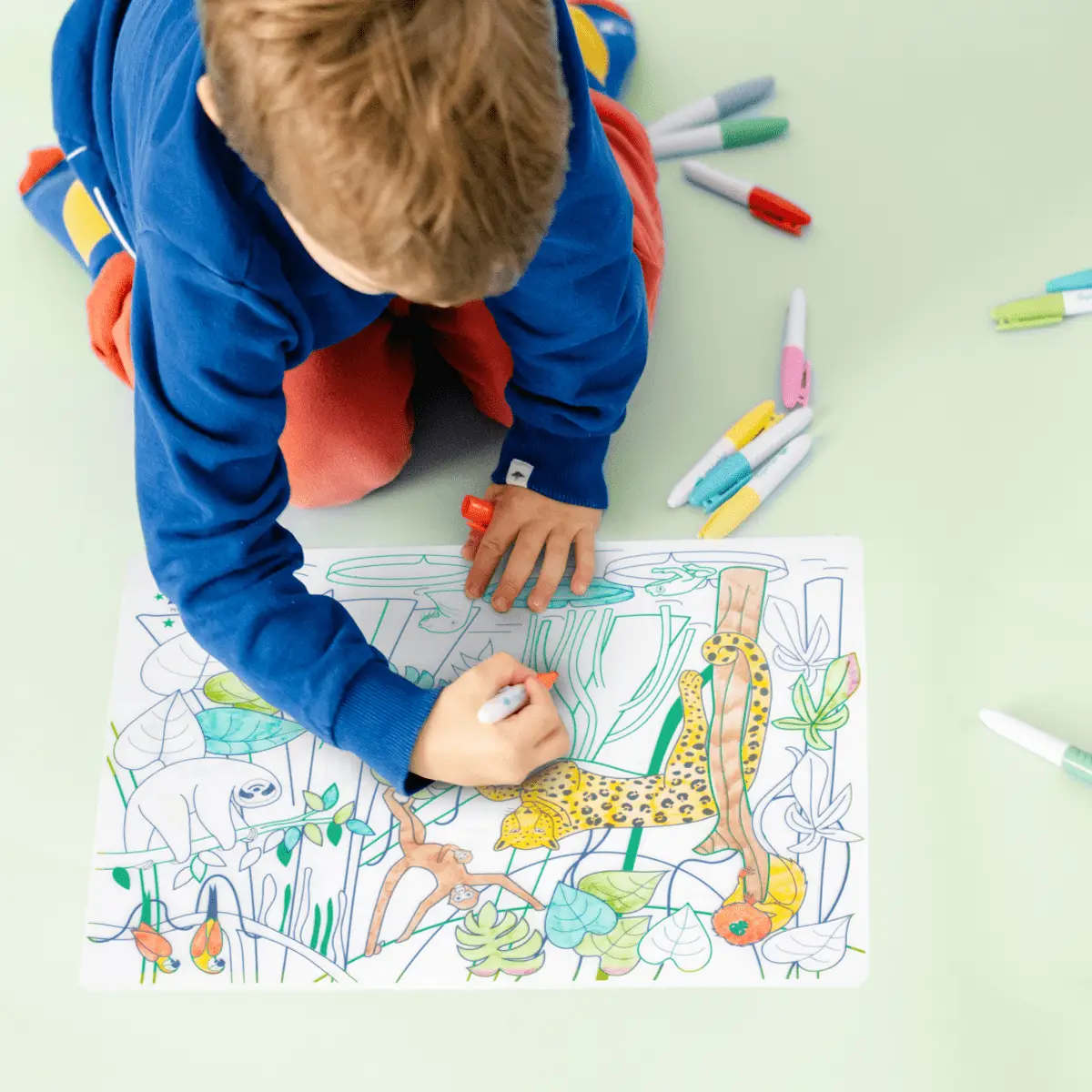 Set Amazonie + Set en Silicone avec Végétation et Animaux Colorés , 5 Feutres - Jeu Créatif by SuperPetit