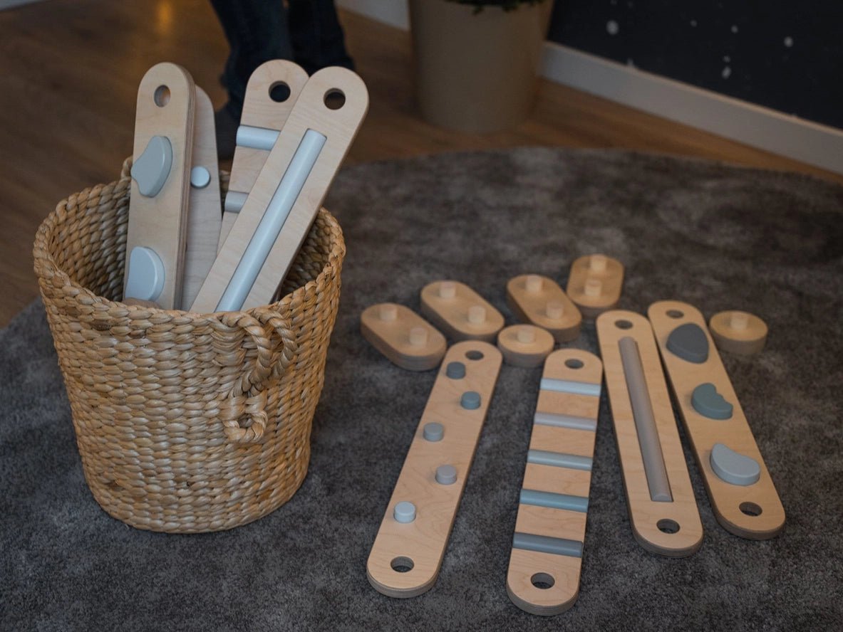 Lot de 4 poutres d'équilibre, jouet d'équilibre en bois, planches d'équilibre - Jeu de motricité enfant - Happymoon - myplayground