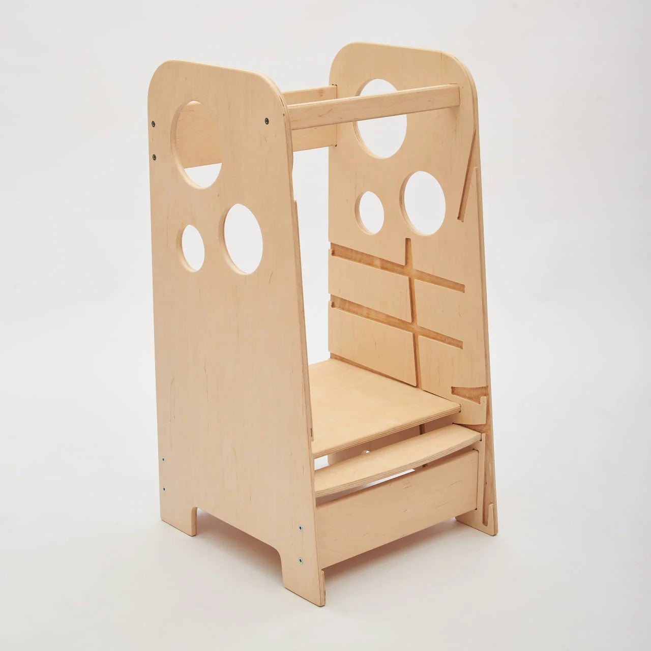 Tour Ajustable d’Apprentissage 3-en-1 - bois brut (non verni), 18 à 24 mois - BusyKids by BusyKids