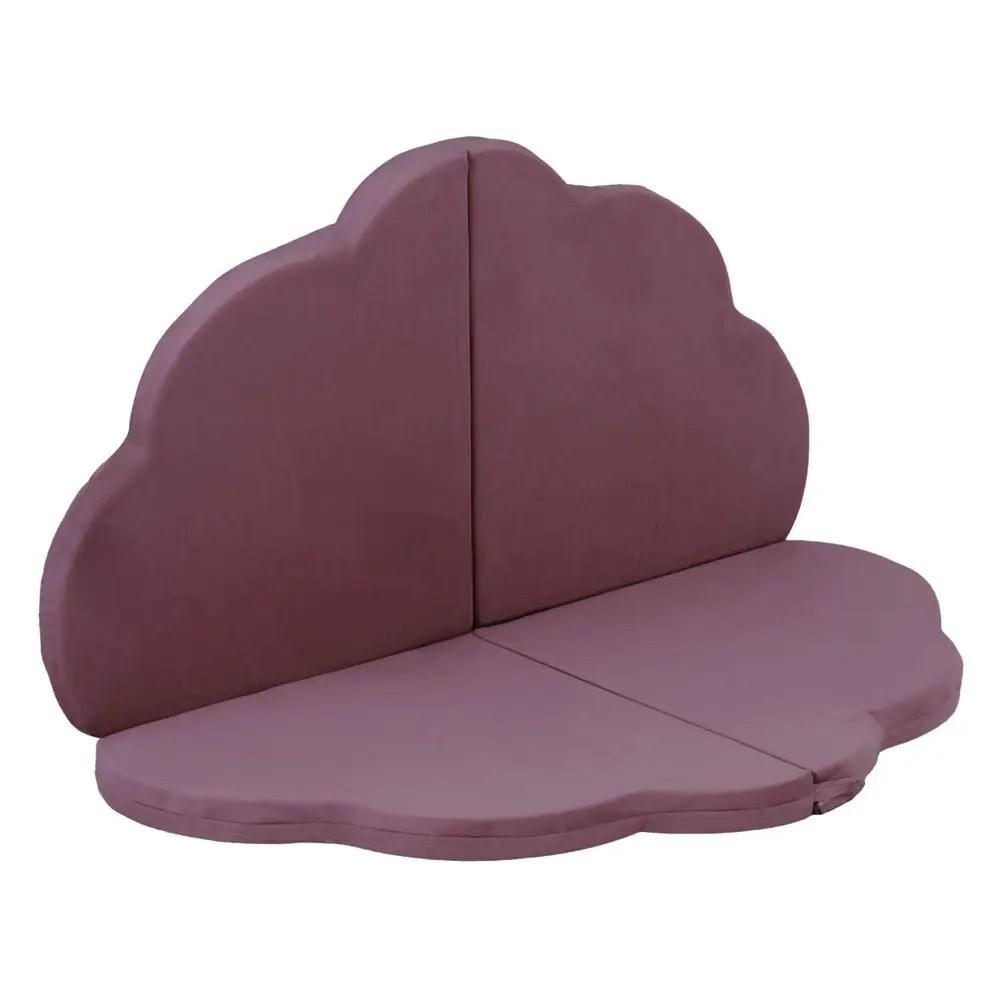 Tapis Fleur - 160x160x5 cm, velours lilas, tapis de jeu - Plush Nest by Misioo