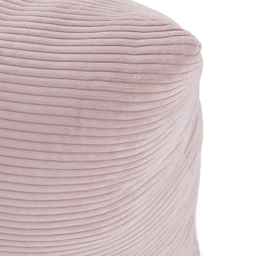 Pouf sac 120x80 cm - pouf en velours côtelé rose clair premium - Plush Nest - myplayground