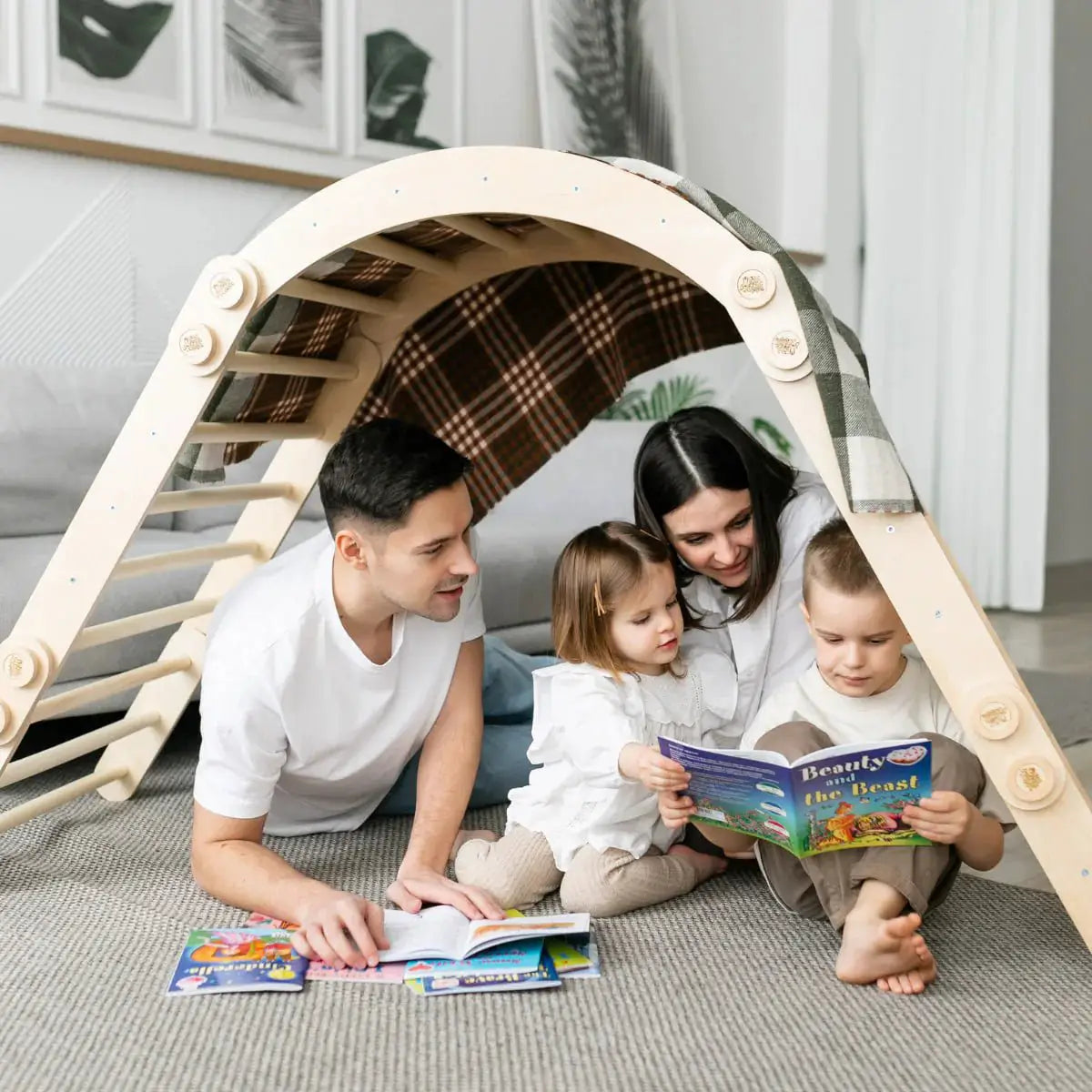 Ensemble d’escalade inclinable (set L avec Rocker) - bois brut (non verni), 18 à 24 mois - BusyKids by BusyKids