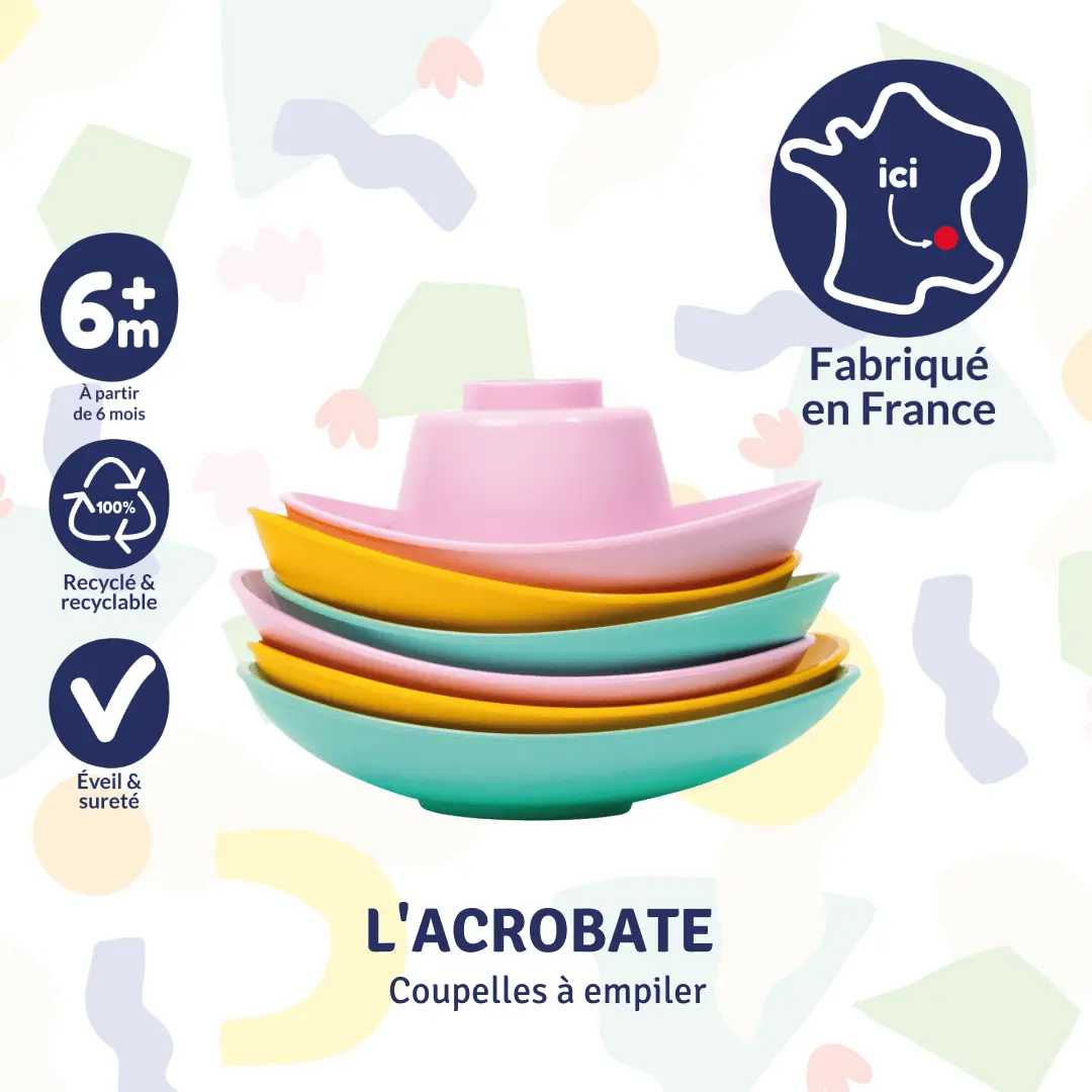 L'acrobate coupelles à empiler Made in France by Le Jouet Simple