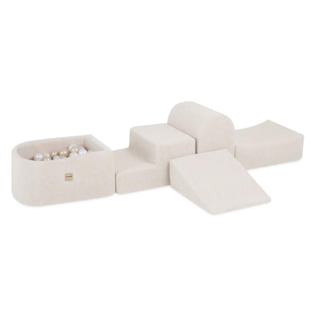 Mini terrain de jeu – agneau beige, bassin et 100 balles – Plush Nest by Misioo