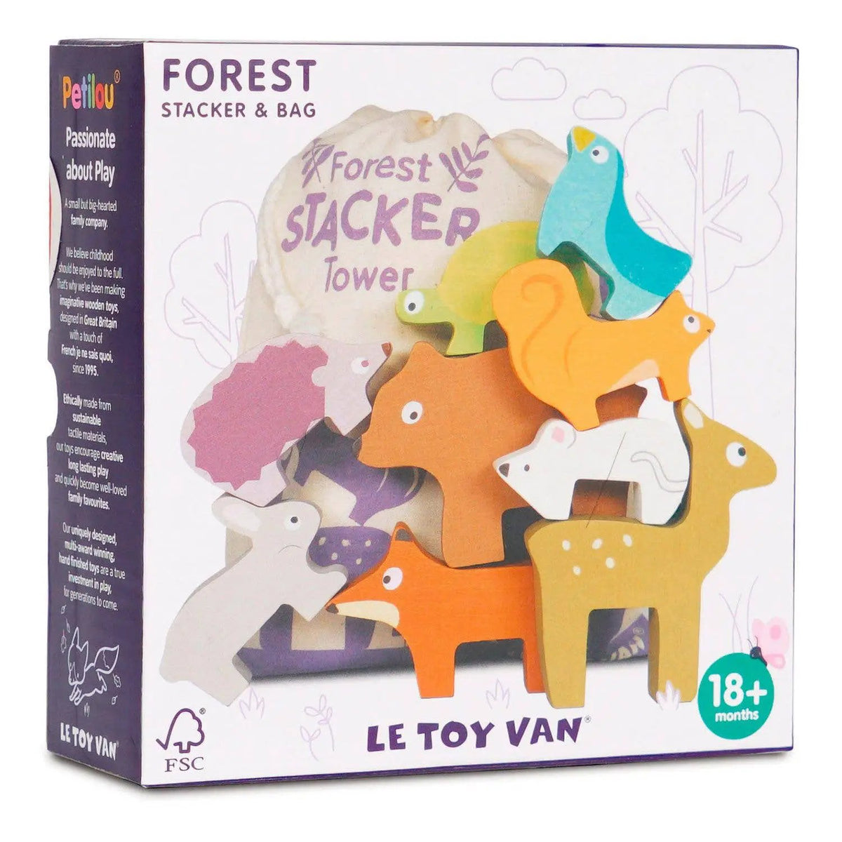 Jeu d'empilage d'animaux de la forêt - Jeu Montessori enfant by Le Toy Van