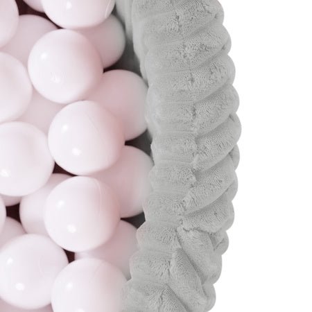 Piscine à balles - ronde 90x30 cm, Gris Velours Côtelé Premium - Plush Nest - Misioo - myplayground