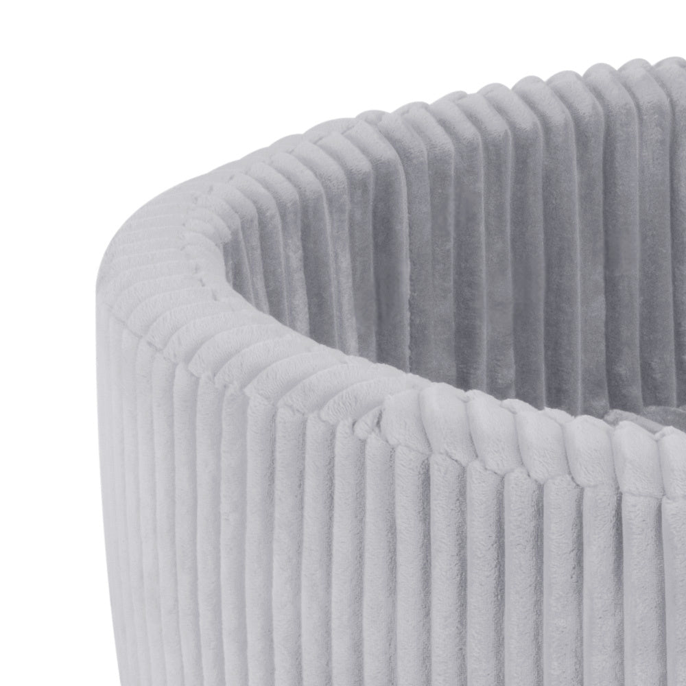 Piscine à balles - ronde 90x30 cm, Gris Puffy Lamell (+ 200 boules perle, bleue, argent ) – Plush Nest - myplayground